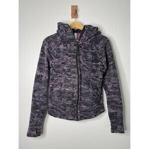 Lululemon Scuba Hoodie IV in Rip Wave Purple Thunder Black Zip Up Jacket Size 6